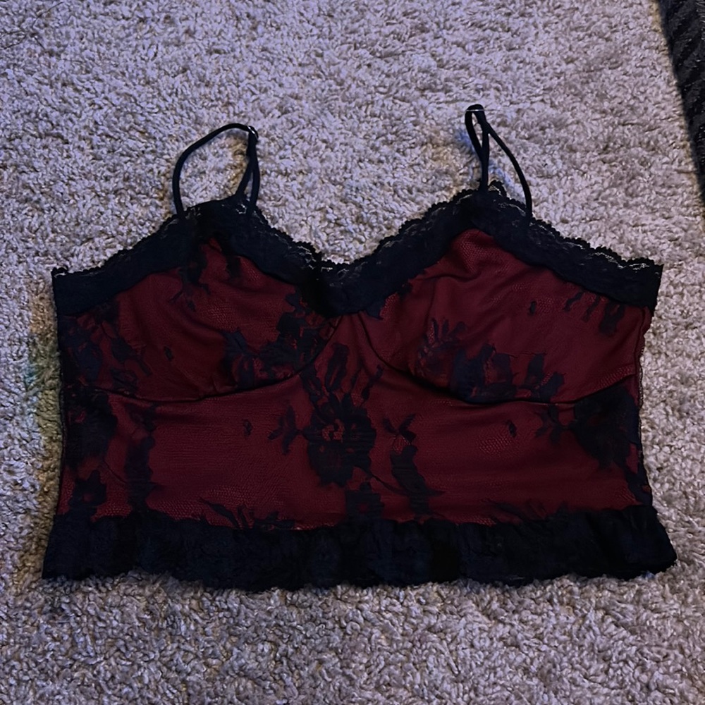 SHIEN red and black vampire grudge crop top. Xsmall adjustable straps - Picture 1 of 2